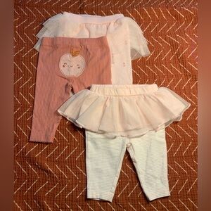 Just One You by Carter's Baby Girl 3 pairs Capri Pants 3 months NWOT